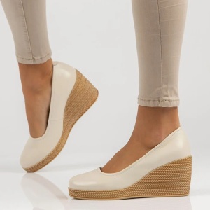 Pantofi dama bej casual piele naturala cu platforma Filippo DP3521-23-BE-Bej
