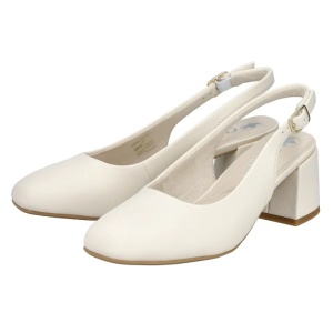 Pantofi dama bej eleganti piele ecologica cu toc Rieker 44751-61-Bej