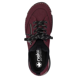 Pantofi dama bordo casual piele ecologica cu talpa joasa Rieker 45973-36-Bordo