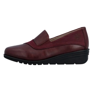 Pantofi dama, bordo, casual, piele naturala, cu platforma, Rieker L5356-35-Bordo