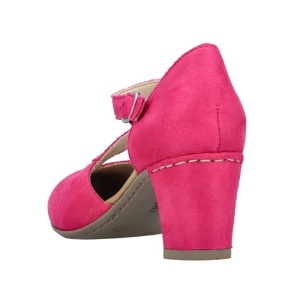 Pantofi dama fuchsia elegant textil cu toc Rieker 41080-31-Fuchsia