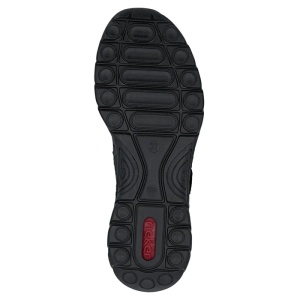 Pantofi dama negru casual piele ecologica cu talpa joasa Rieker N4299-00-Negru