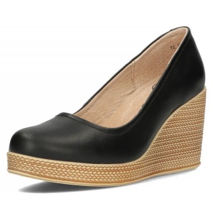 Pantofi dama negru casual piele naturala cu platforma Filippo DP3521-23-BK-Negru