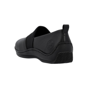 Pantofi dama negru casual piele naturala cu talpa joasa Rieker L1790-00-Negru