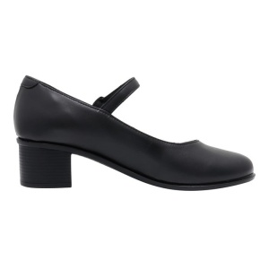 Pantofi dama negru casual piele naturala cu toc Nicolis 123409-Negru