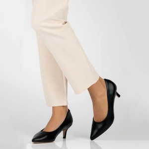 Pantofi dama negru eleganti piele naturala cu toc Filippo DP4426-23-BK-Negru