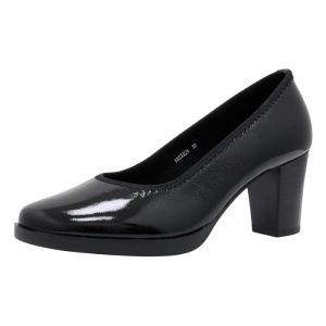 Pantofi dama negru eleganti piele naturala lacuita cu toc Karisma X4X430022A-01-L-Negru