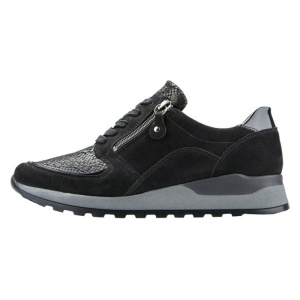 Pantofi dama, negru, ortopedici, sport, piele naturala, cu talpa joasa, Waldlaufer H64007-307-001-Hiroko-Negru
