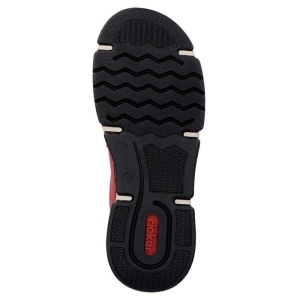 Pantofi dama rosu casual piele ecologica cu talpa joasa Rieker 45951-33-Rosu
