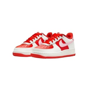 Pantofi dama rosu sport piele naturala cu talpa groasa Nike Air Force 1 BG HV5165-121-Rosu