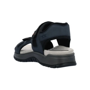 Sandale barbati albastru inchis sport piele ecologica cu talpa groasa Rieker 26955-14-Albastru-Inchis