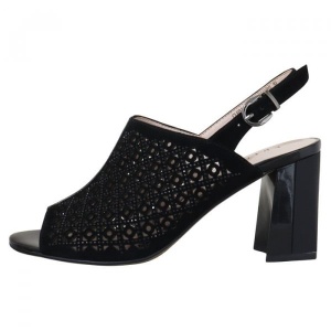Sandale dama, negru, elegante, din piele naturala intoarsa, cu toc, Epica JICL031-MX853-P8563BT-01-I-Negru