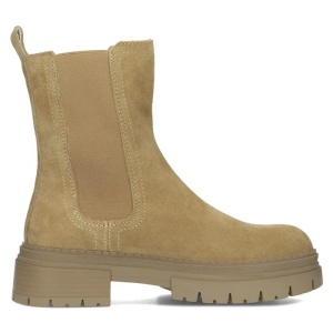 Cizme dama bej casual piele intoarsa scurte cu toc Filippo DBT4995-23-BE-Bej