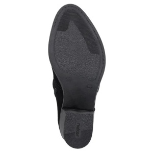 Cizme dama negru casual piele intoarsa scurte cu toc Rieker Y1251-00-Negru
