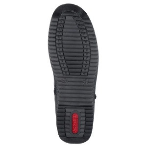 Cizme dama negru casual piele naturala imblanite scurte cu platforma Rieker Y4653-00-Negru