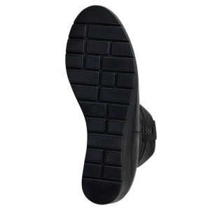 Cizme dama negru casual piele naturala imblanite scurte cu platforma Nicolis 151856-Negru