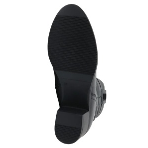 Cizme dama negru casual piele naturala imblanite scurte cu toc Nicolis 151810-Negru
