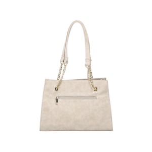 Geanta dama bej casual piele ecologica de mana cu accesorii metalice Rieker H1336-60-Bej