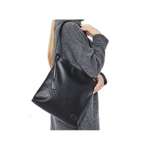 Geanta dama negru casual piele ecologica de umar cu bareta reglabila Rieker H1033-00-Negru