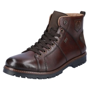 Ghete barbati maro casual piele naturala impermeabile imblanite cu toc Rieker F3602-25-Maro