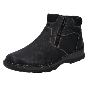 Ghete barbati negru casual piele naturala impermeabile imblanite cu talpa joasa Rieker 05362-00-Negru