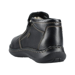 Ghete barbati negru casual piele naturala impermeabile imblanite cu talpa joasa Rieker 03072-00-Negru