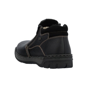 Ghete barbati negru casual piele naturala impermeabile imblanite cu talpa joasa Rieker B0392-00-Negru