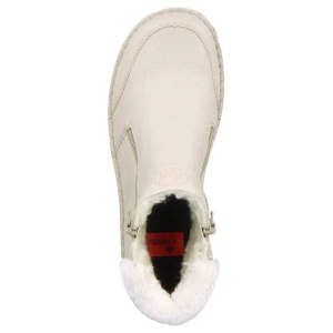 Ghete dama bej casual piele ecologica imblanite cu talpa joasa Rieker 73352-60-Bej