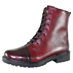 Ghete dama bordo casual piele naturala imblanite, cu toc Remonte R6574-35-Bordo