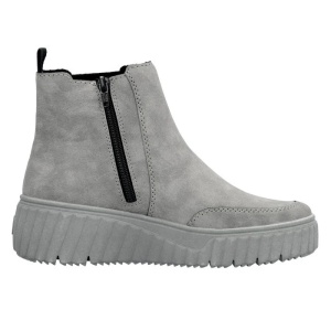 Ghete dama gri casual piele ecologica cu talpa groasa Rieker N2553-40-Gri