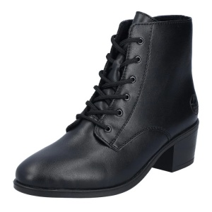 Ghete dama negru casual piele ecologica cu toc Rieker 73930-00-Negru
