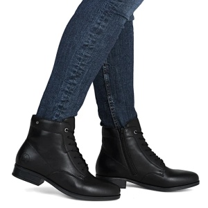 Ghete dama negru casual piele ecologica cu toc Rieker 77030-00-Negru