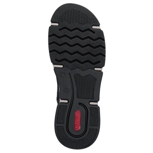 Ghete dama negru casual piele ecologica imblanite cu talpa joasa Rieker 45912-00-Negru