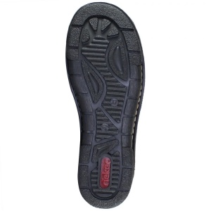 Ghete dama negru casual piele ecologica imblanite cu talpa joasa Rieker 73343-00-Negru