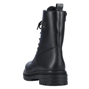Ghete dama negru casual piele naturala imblanite cu toc Rieker Y3115-00-Negru