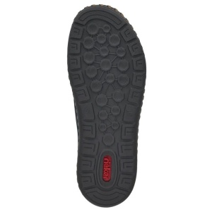 Pantofi barbati albastru inchis casual piele naturala perforati cu talpa joasa Rieker B2457-14-Albastru-Inchis