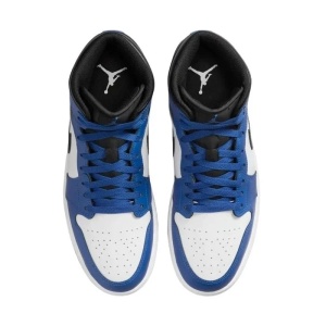 Pantofi barbati albastru sport piele naturala cu talpa joasa Air Jordan 1 Mid DQ8426-402-Albastru