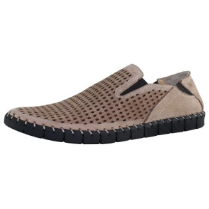 Pantofi barbati bej casual piele naturala perforati cu talpa joasa Dogati 118-07-Bej