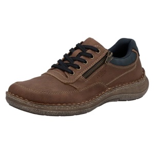 Pantofi barbati maro casual piele naturala cu talpa joasa Rieker 03006-24-Maro