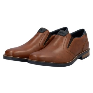 Pantofi barbati maro casual piele naturala cu toc Rieker 13557-24-Maro