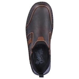 Pantofi barbati maro casual piele naturala impermeabili cu talpa groasa Rieker 05355-25-Maro