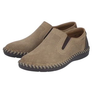 Pantofi barbati maro casual piele naturala perforati cu talpa joasa Rieker B2460-25-Maro