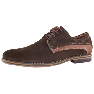 Pantofi barbati maro eleganti piele intoarsa cu toc Pieton 184-S-Maro