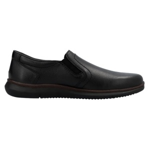 Pantofi barbati negru casual piele naturala cu talpa joasa Rieker 10450-00-Negru