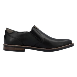 Pantofi barbati negru casual piele naturala cu toc Rieker 13557-00-Negru