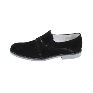 Pantofi barbati negru eleganti piele intoarsa cu toc Conhpol CE0C-3091-Z001-00S06-Negru