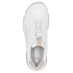 Pantofi dama alb casual piele ecologica cu talpa joasa Rieker 45969-80-Alb