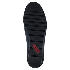 Pantofi dama albastru casual piele naturala cu platforma Rieker L5356-14-Albastru