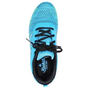 Pantofi dama albastru deschis sport textil cu talpa joasa Rieker N9300-12-Albastru-Deschis