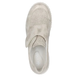 Pantofi dama auriu casual piele ecologica ortopedici cu talpa joasa Rieker 59552-62-Auriu